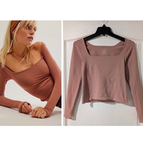 NEW Free People | Clean Lines Long Sleeve In Withered Rose - Picture 1 of 9
